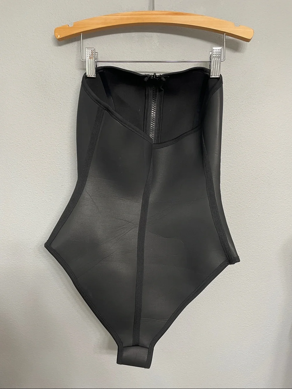 SKIMS Rubberized Scuba Swim Strapless One Piece Swimsuit Onyx Black S NWT